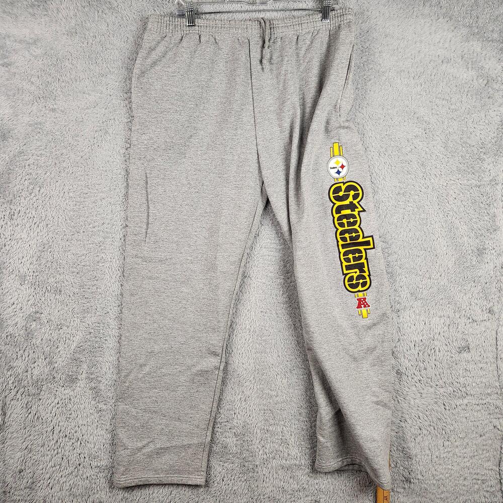 Pittsburgh Steelers Pants Mens Large Gray NFL Football Sweatpants Team Apparel